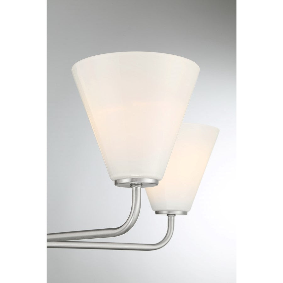Savoy Essentials Blair 5 Light Chandelier, Satin Nickel/Strie