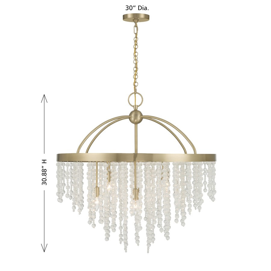 Savoy House Jeanette 8 Lt Chandelier, Noble Brass