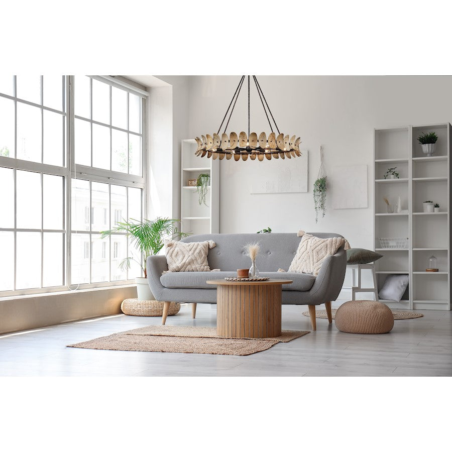 8 Light Chandelier, Champagne Mist