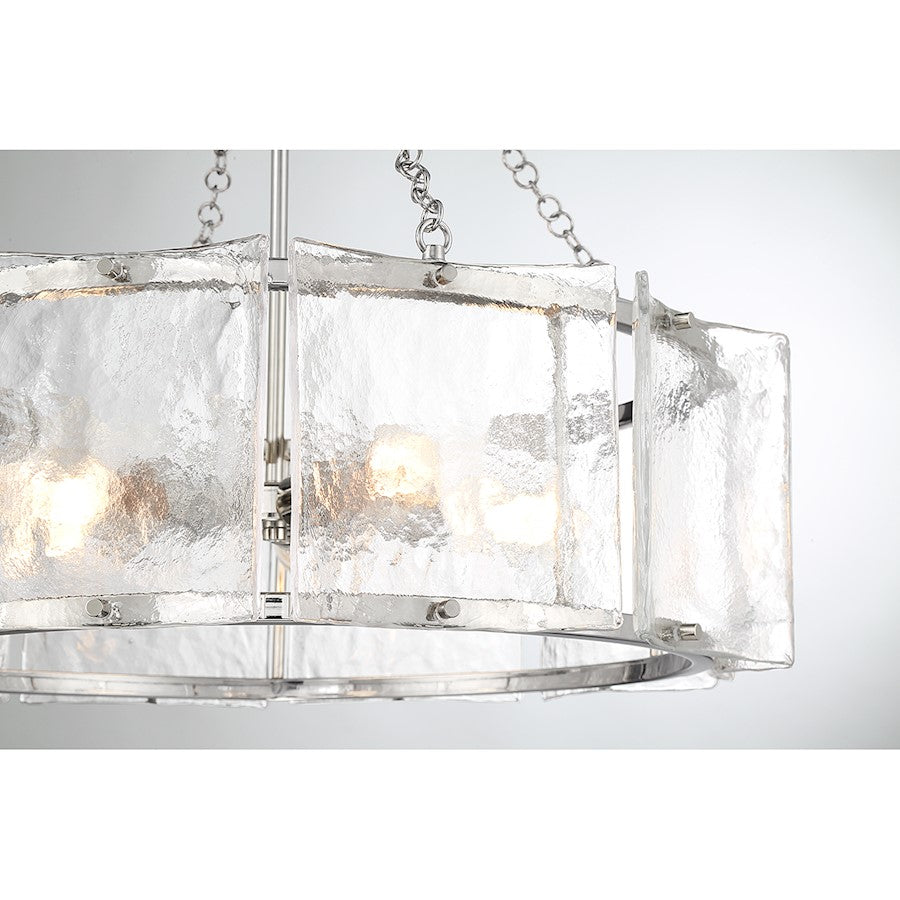 5 Light Pendant, Polished Nickel