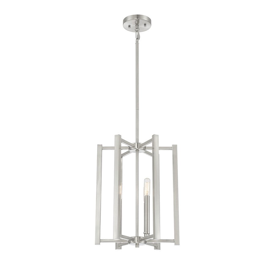 3 Light Pendant, Satin Nickel