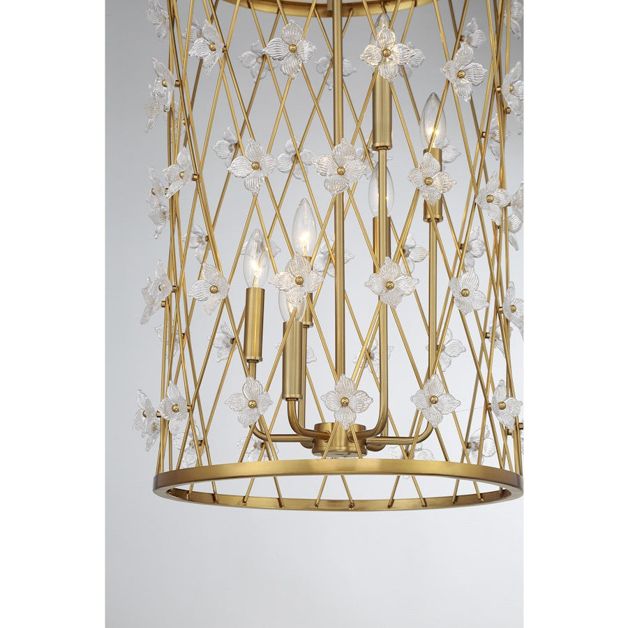 Savoy House Bailey 6 Light Pendant, Warm Brass