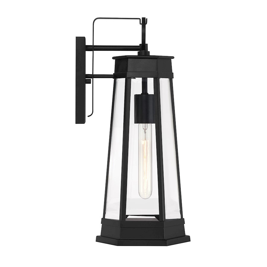 Savoy House Payne 1Lt 19" Outdoor Wall Lantern, Black/Clear Beveled