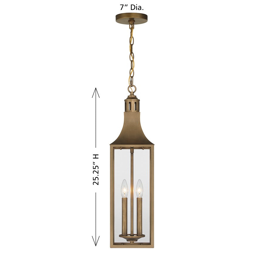 Savoy House Lancaster 2Lt Outdoor Hanging Lantern, Atlas Bronze