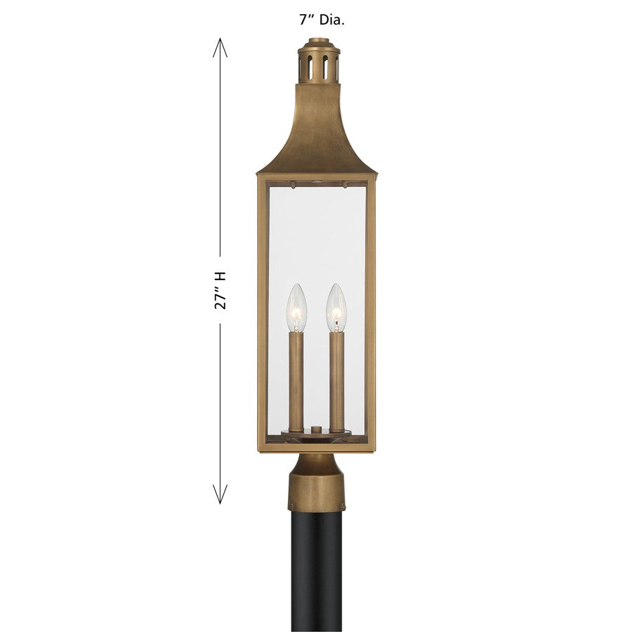 Savoy House Lancaster 2Lt Outdoor, Post Lantern, Atlas, Atlas Bronze