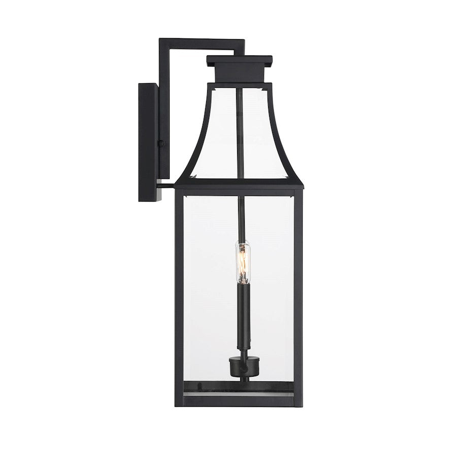 Savoy House Emery 2Lt Outdoor Wall Lantern, Matte Black/Clear Beveled
