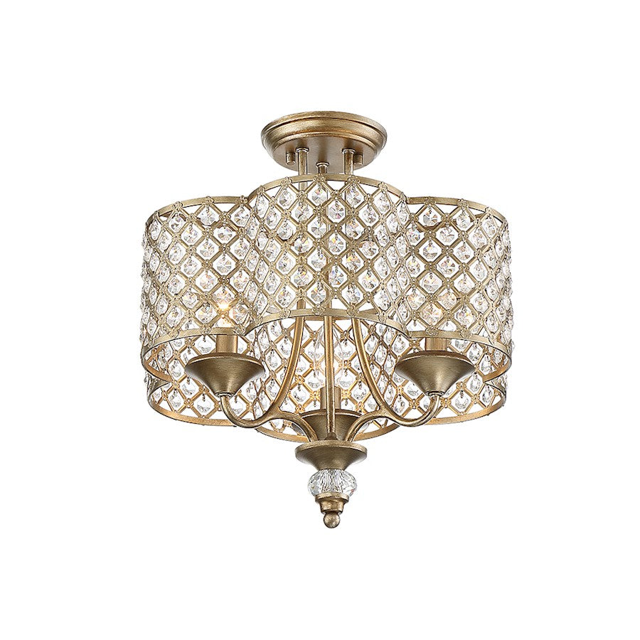 Savoy House Regis 3 Light Semi Flush in Pyrite