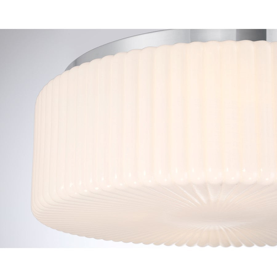 Savoy House Edgemont 4 Light Flush Mount, Chrome/White Strie