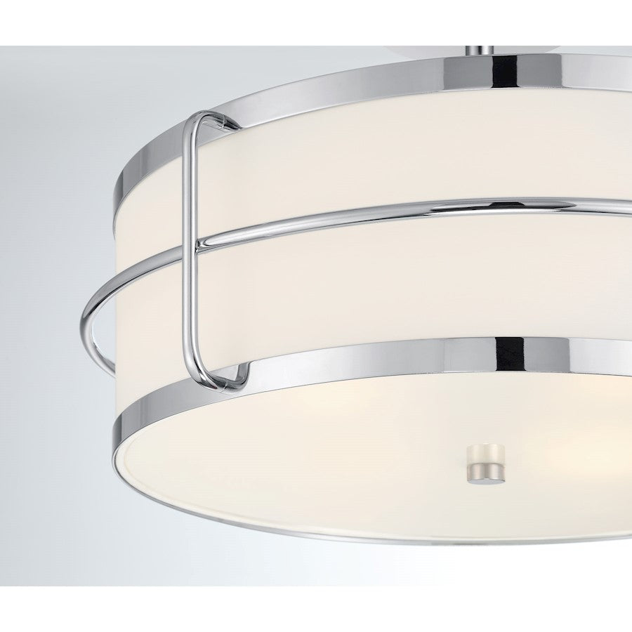 Savoy House Chauncey 4 Light Semi-Flush, Chrome/White