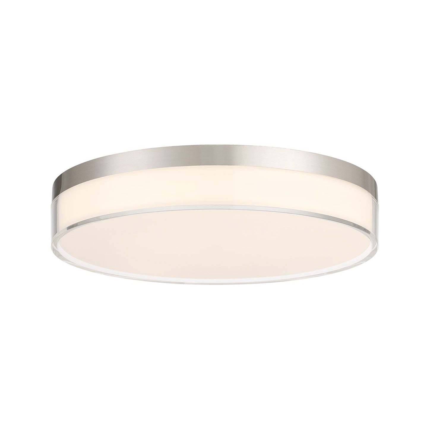 Savoy House Clarion 11in 1-Light Flush Mount | Modern Satin Nickel Metal and White Acrylic Shade | Indoor & Outdoor Wet Location | 11 in | Model 6-4444-11-SN