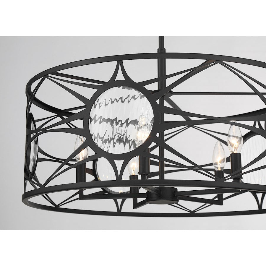 Savoy House Balfour 5Lt Convert Semi-Flush/Pendant, Black/Water