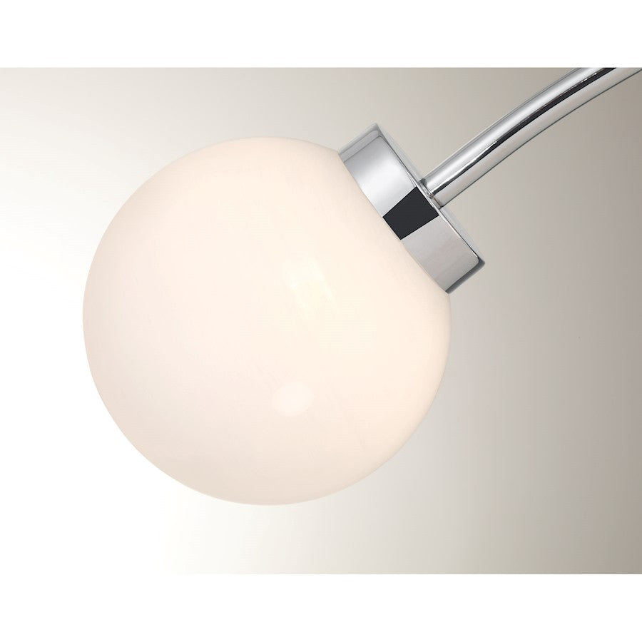 Savoy House Redfield 5 Light Semi-Flush, Chrome/White Strie