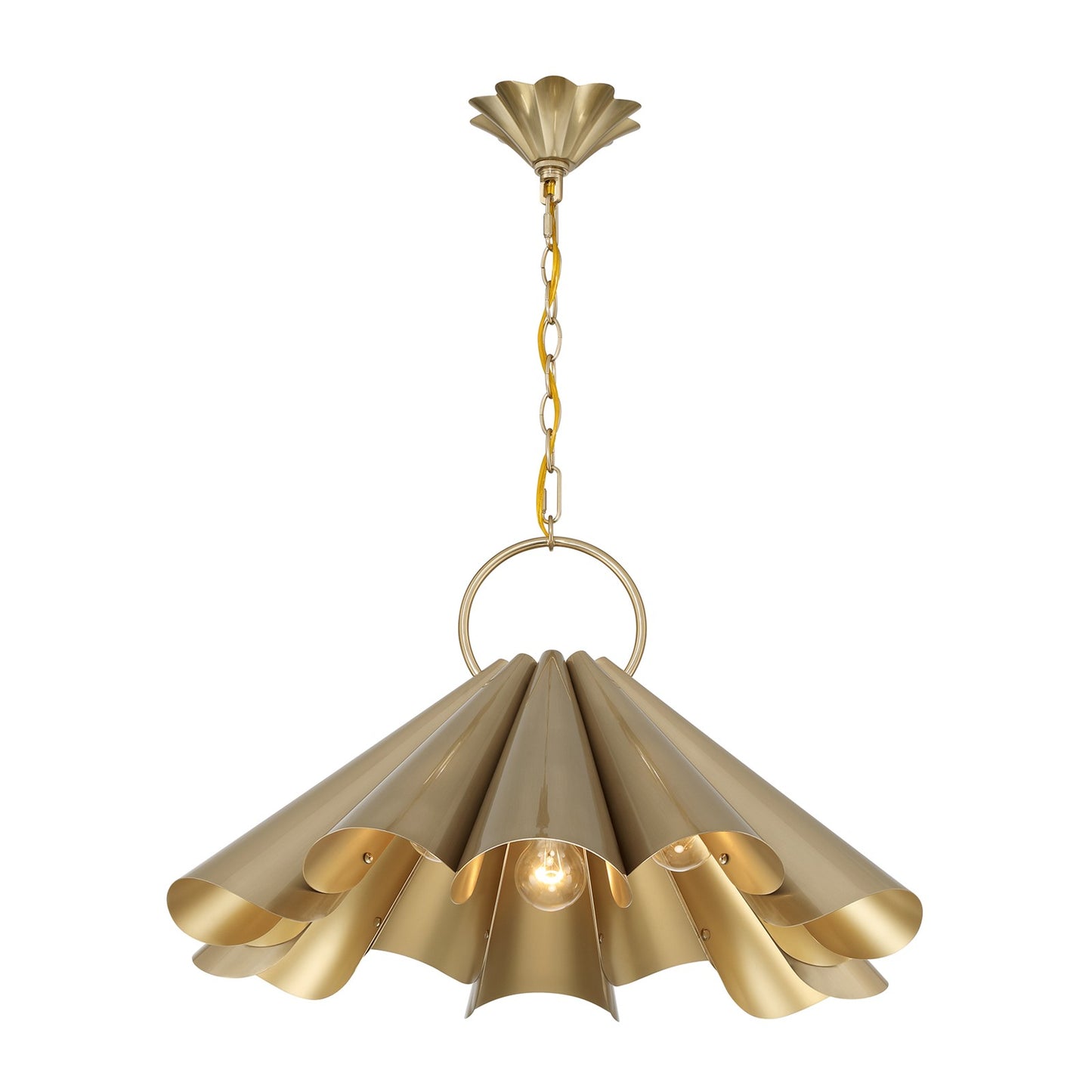 Savoy House Vinton 26in 3-Light Pendant | Maximalist Noble Brass Metal | Dining Room & Kitchen Island | 26 x 26 x 15 in | Model 7-1599-3-127