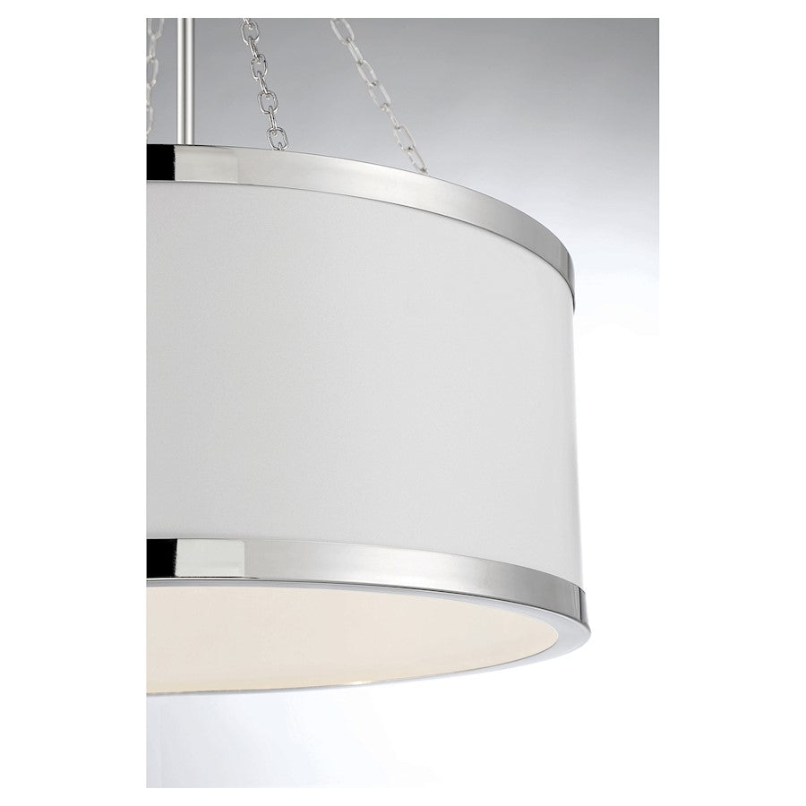 6 Light Pendant, White