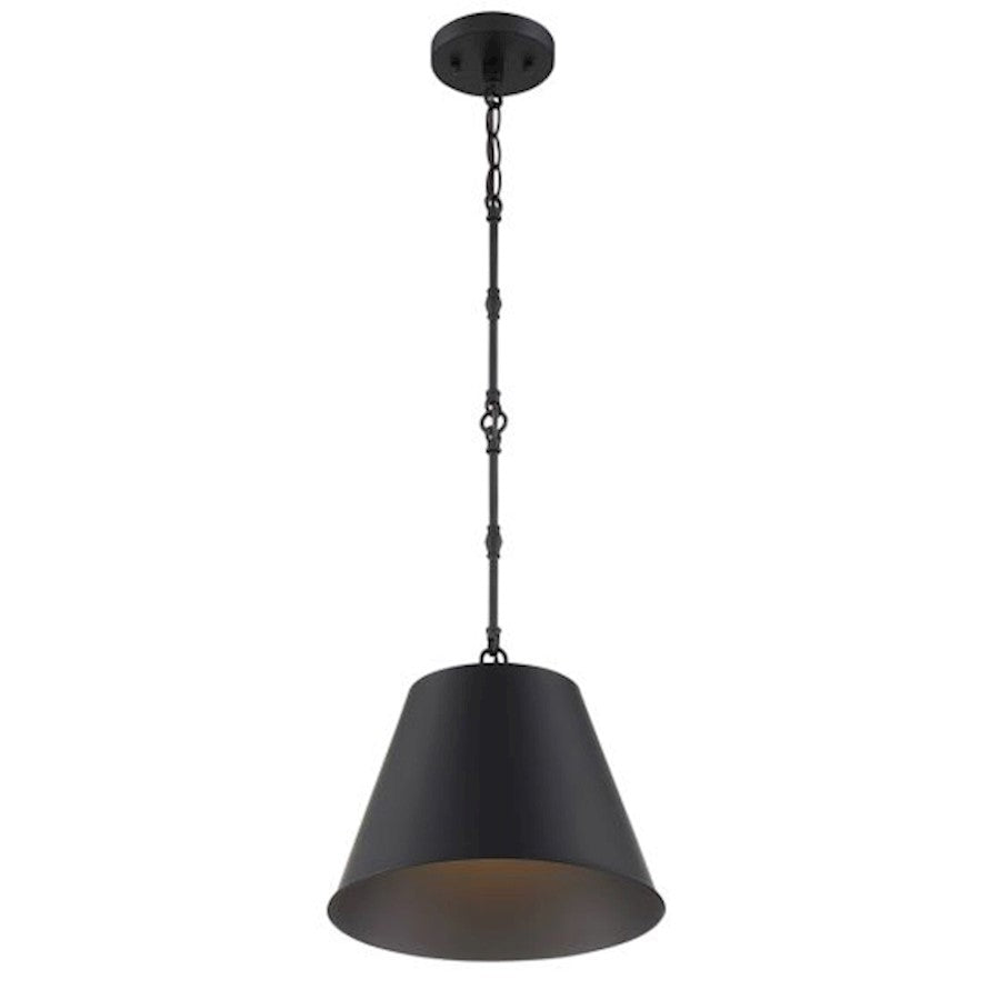 1 Light 8.5" Pendant, Matte Black