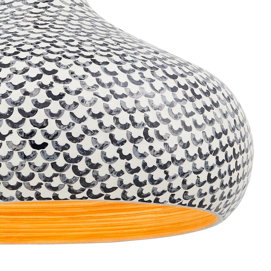 Savoy House Jade 1 Light Pendant, Black and White Shell