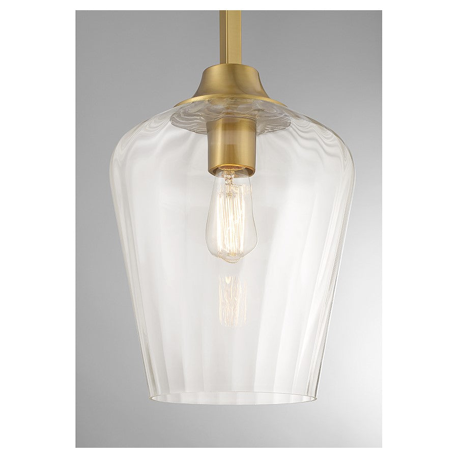 1 Light Pendant, Warm Brass