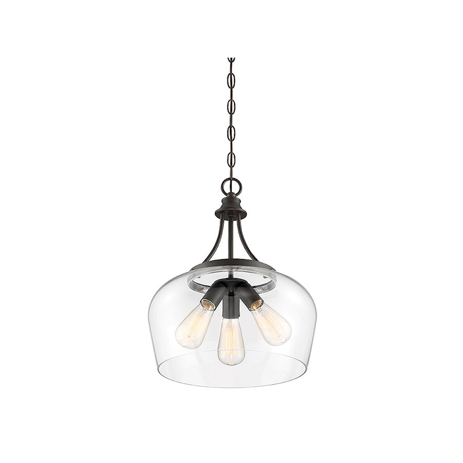 3 Light Pendant, Polished Chrome