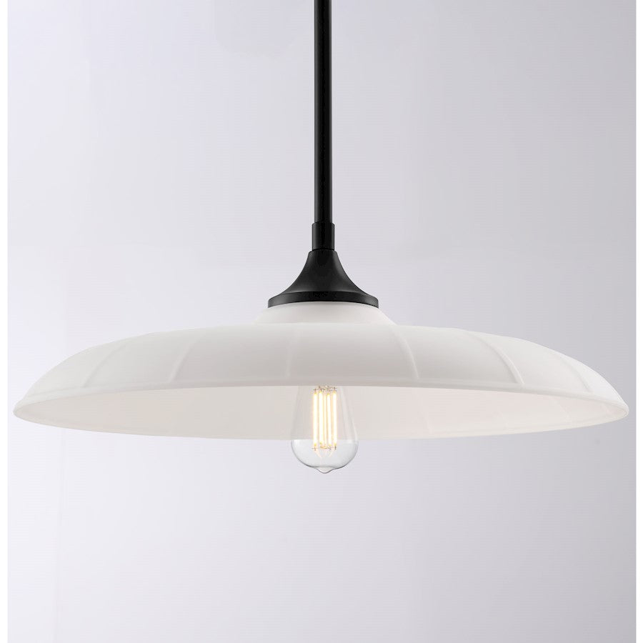 Savoy House Hadley 1 Light Pendant, Matte Black/Opal