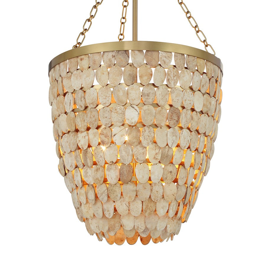 Savoy House Catalan 4 Light Pendant, Warm Brass