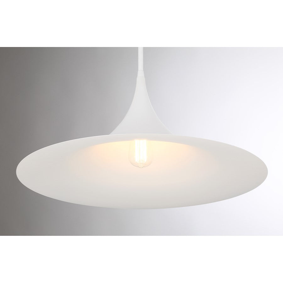 1 Light Pendant, Bisque White