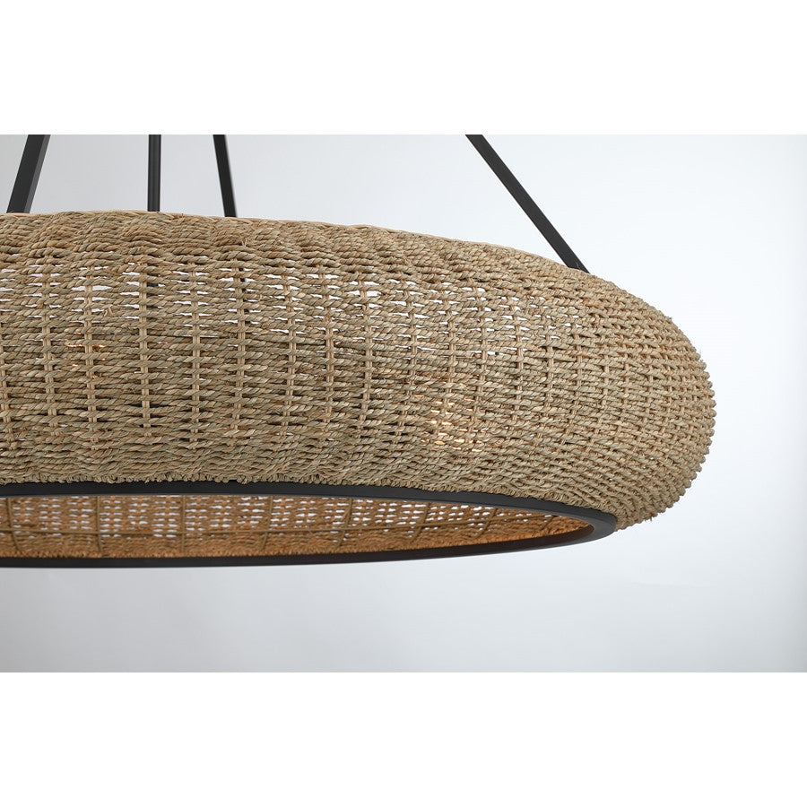 Savoy House Gaia 6 Lt Pendant, Woven, Matte Black