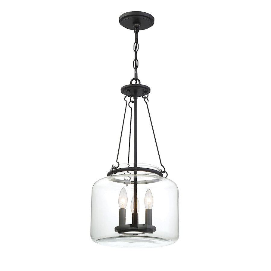 3 Light Pendant, Matte Black