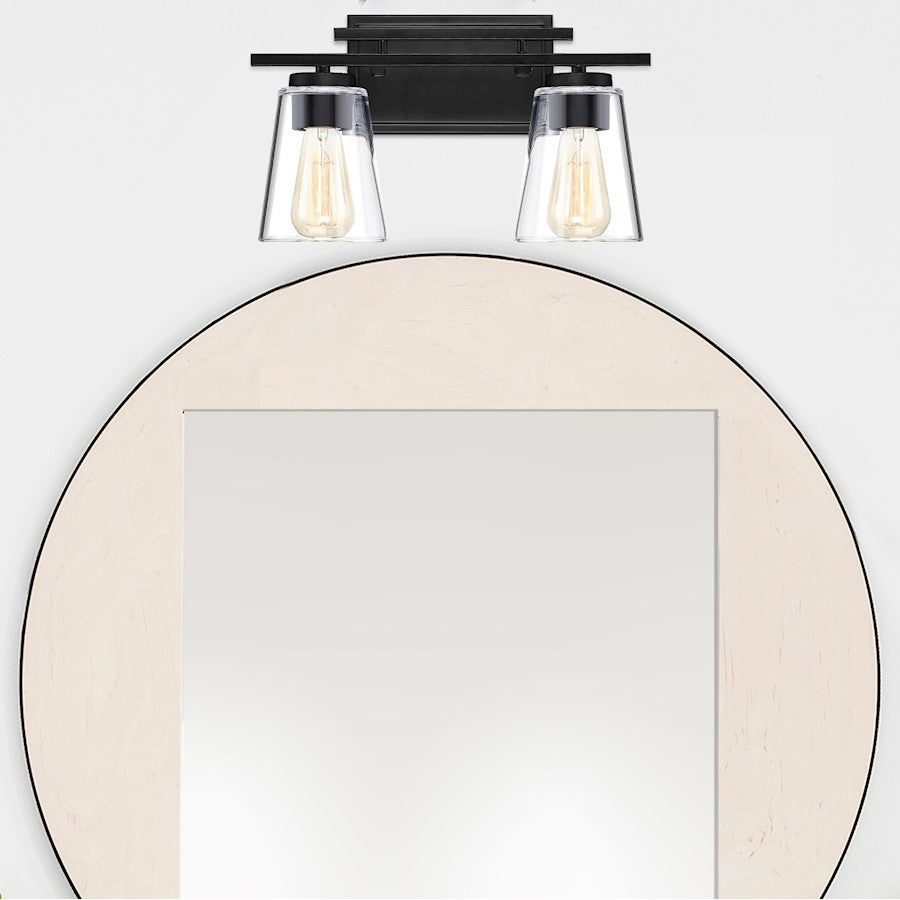 2 Light Bathroom Vanity Light, Black