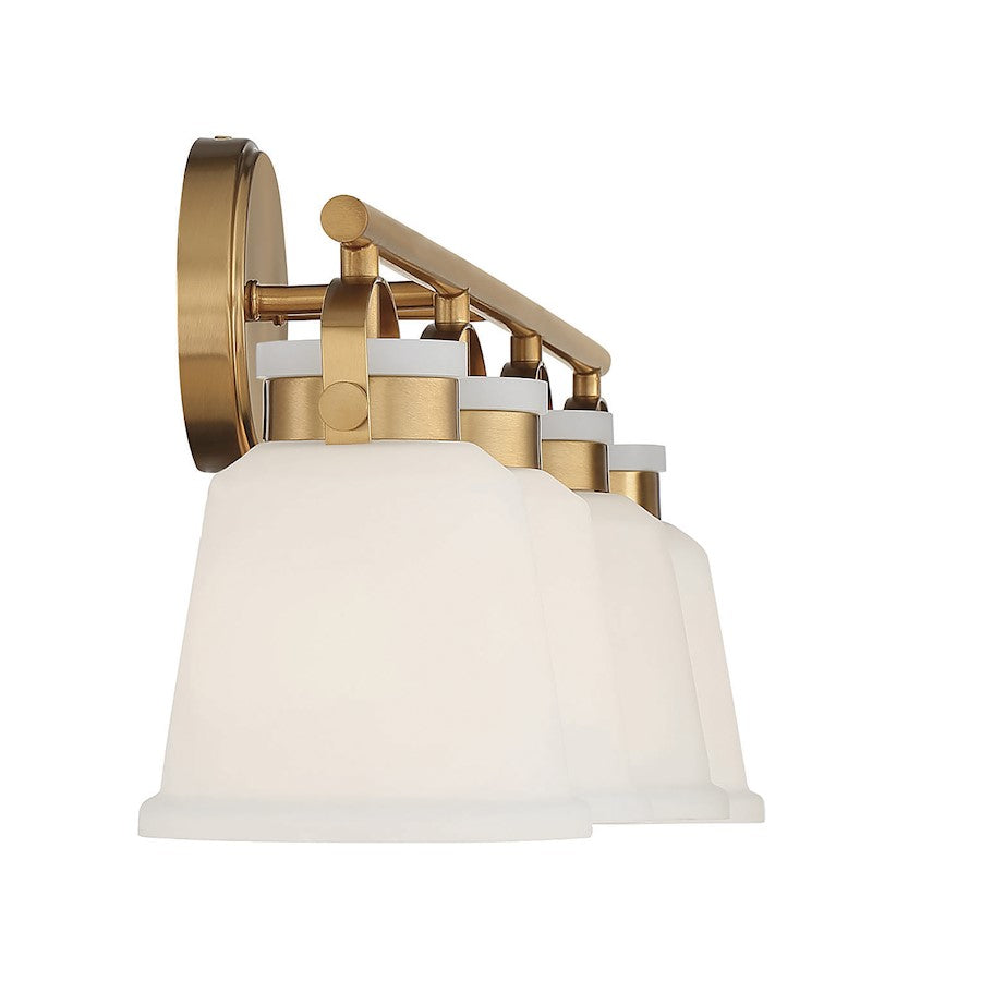 4 Light Bathroom Vanity Light, Warm Brass