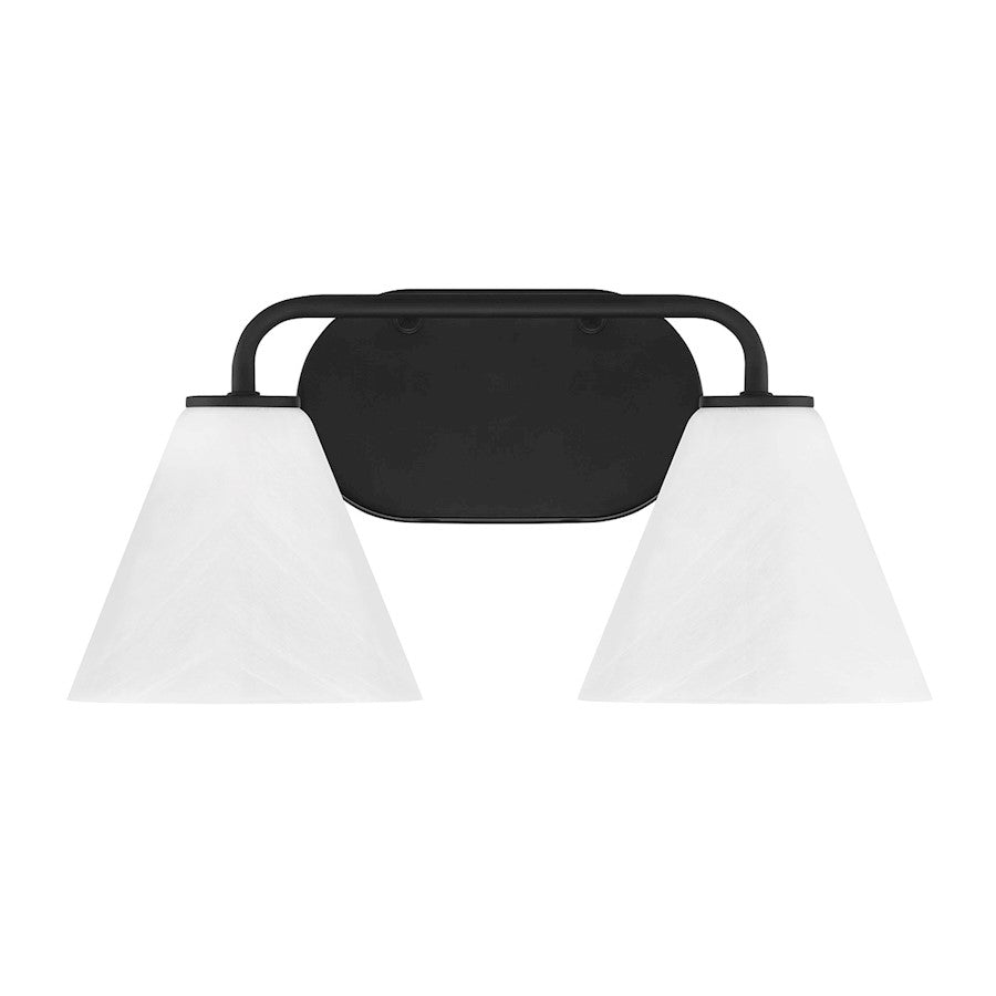 2 Light Bathroom Vanity Light, Matte Black