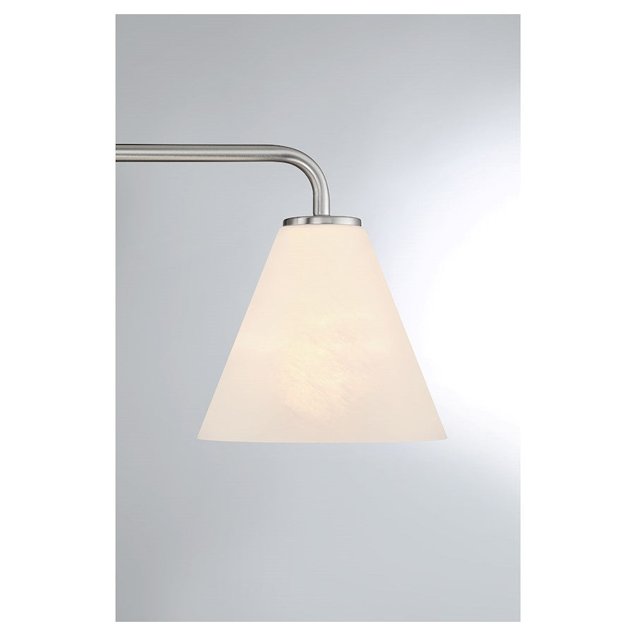 3 Light Bathroom Vanity Light, Satin Nickel