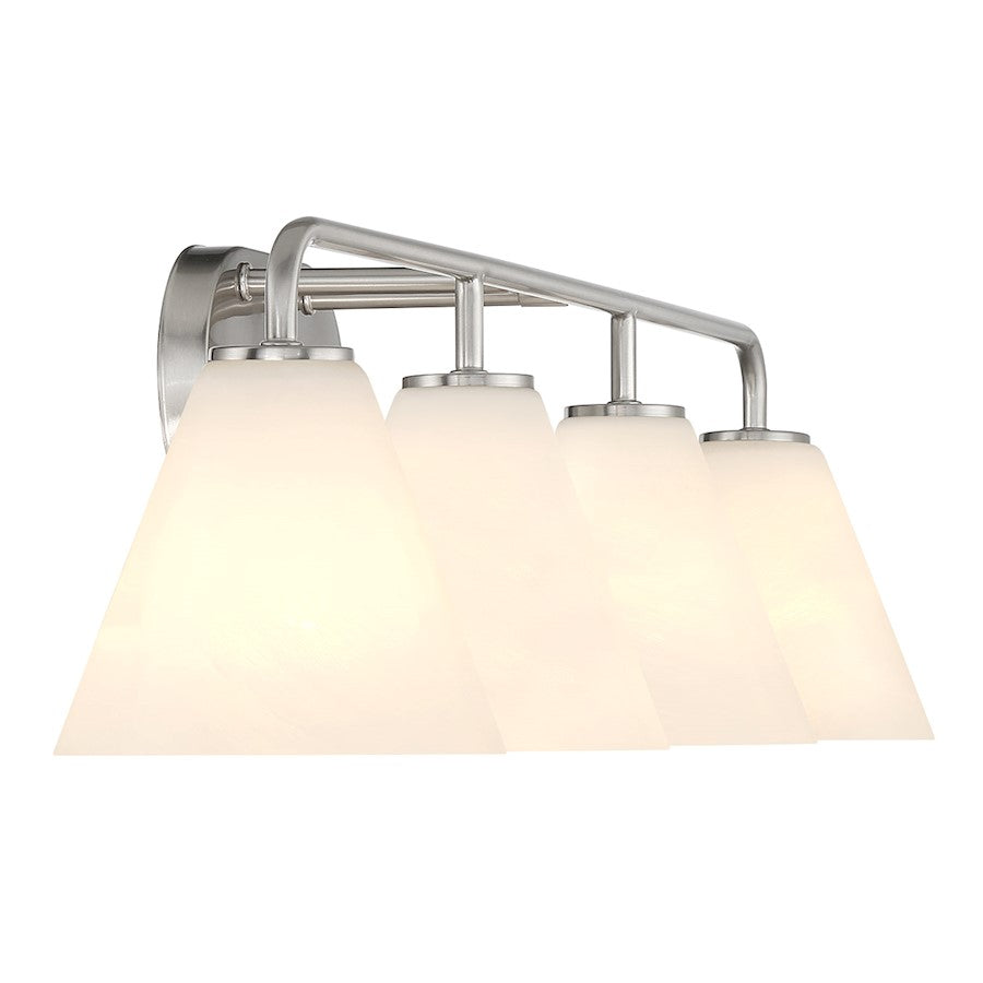 4 Light Bathroom Vanity Light, Satin Nickel