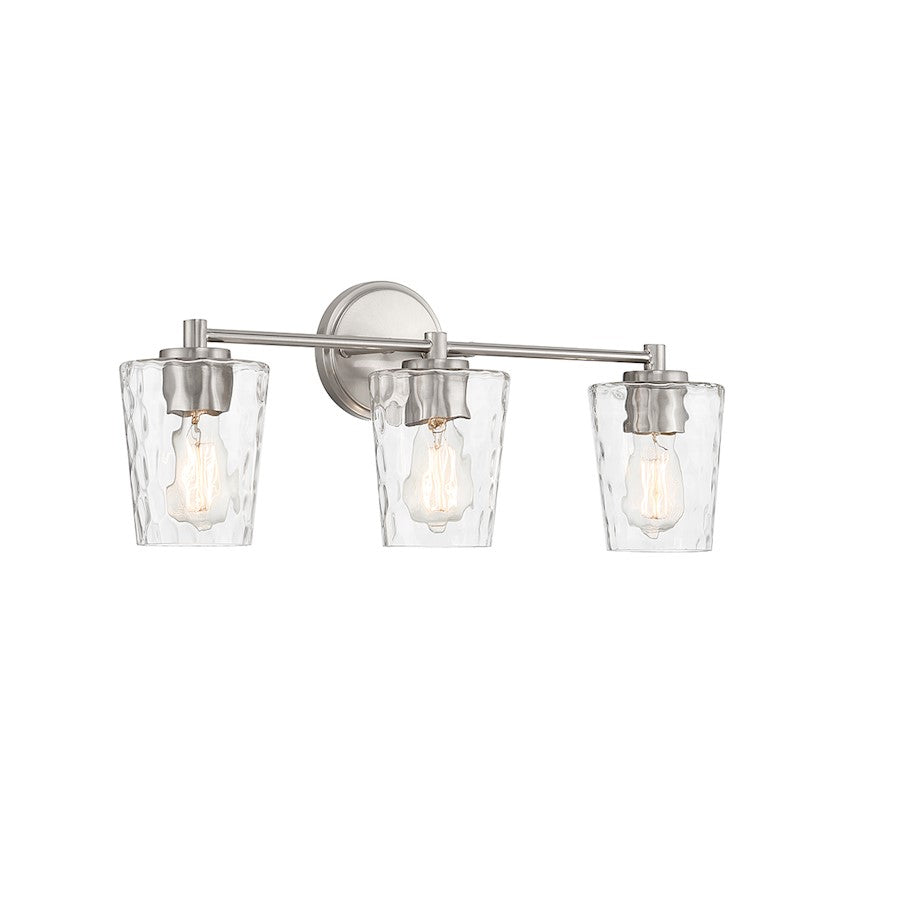 3 Light Bathroom Vanity Light, Satin Nickel