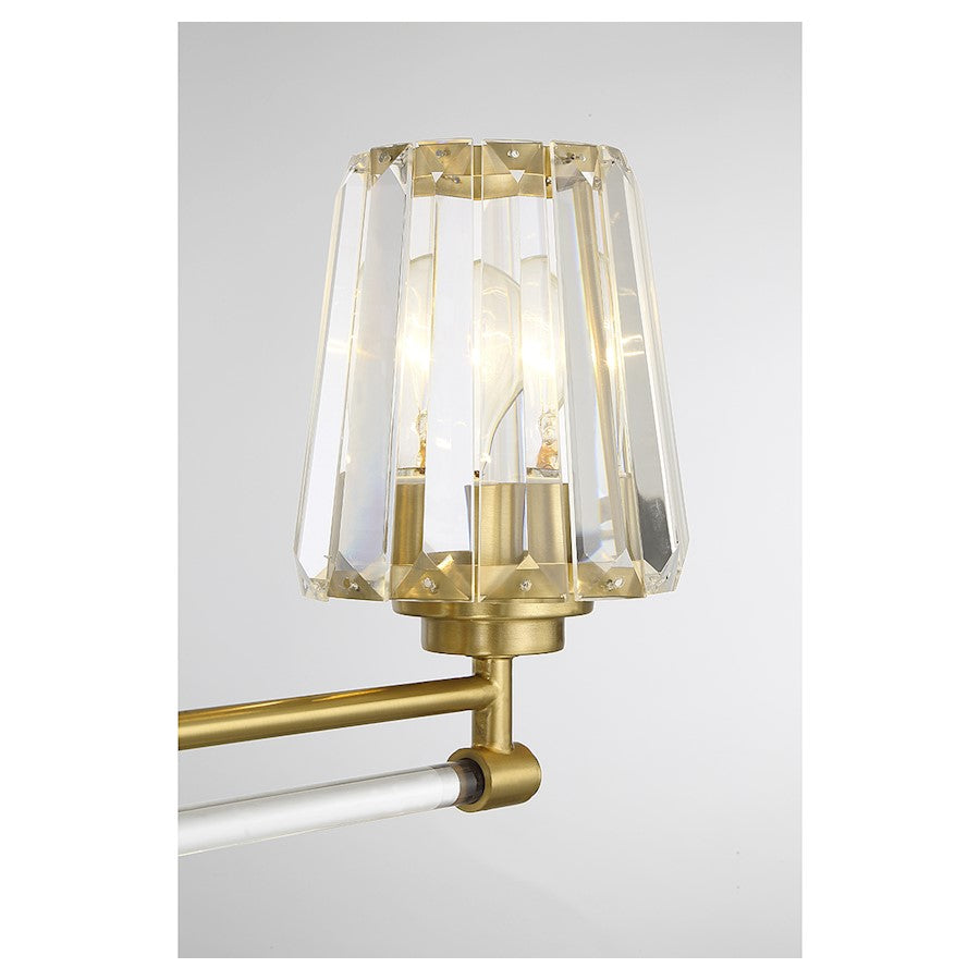 3 Light Bathroom Vanity Light, Warm Brass