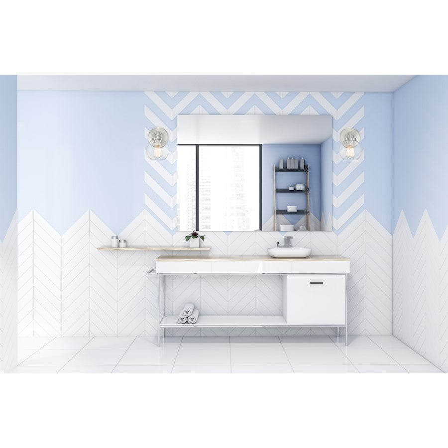 1 Light Bathroom Vanity Light, Satin Nickel