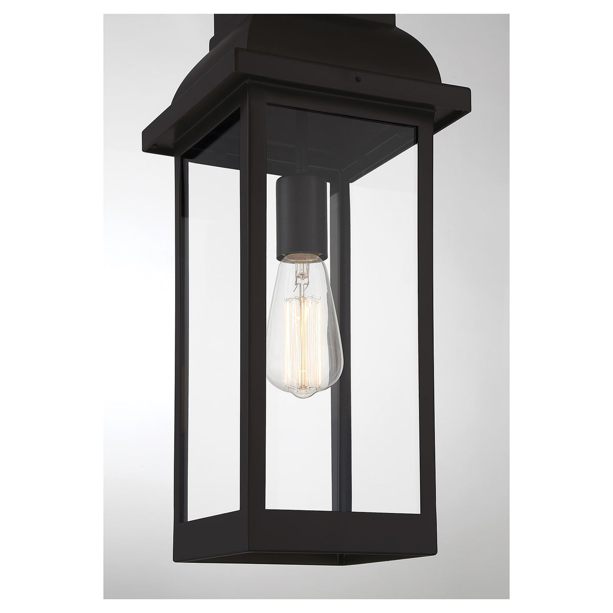 Savoy House Drexel 19in 1-Light Outdoor Hanging Lantern | Traditional English Bronze and Clear Glass | Porch & Covered Patio | Model L5-2937-13