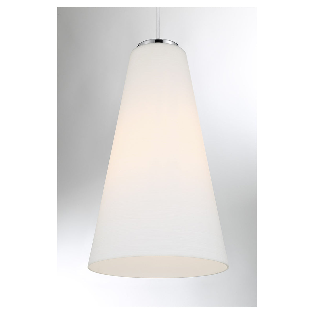 Savoy House Christos 10in 1-Light Pendant | Modern Farmhouse Chrome and White Glass | Kitchen Island & Dining Room | Model L7-5001-1-11