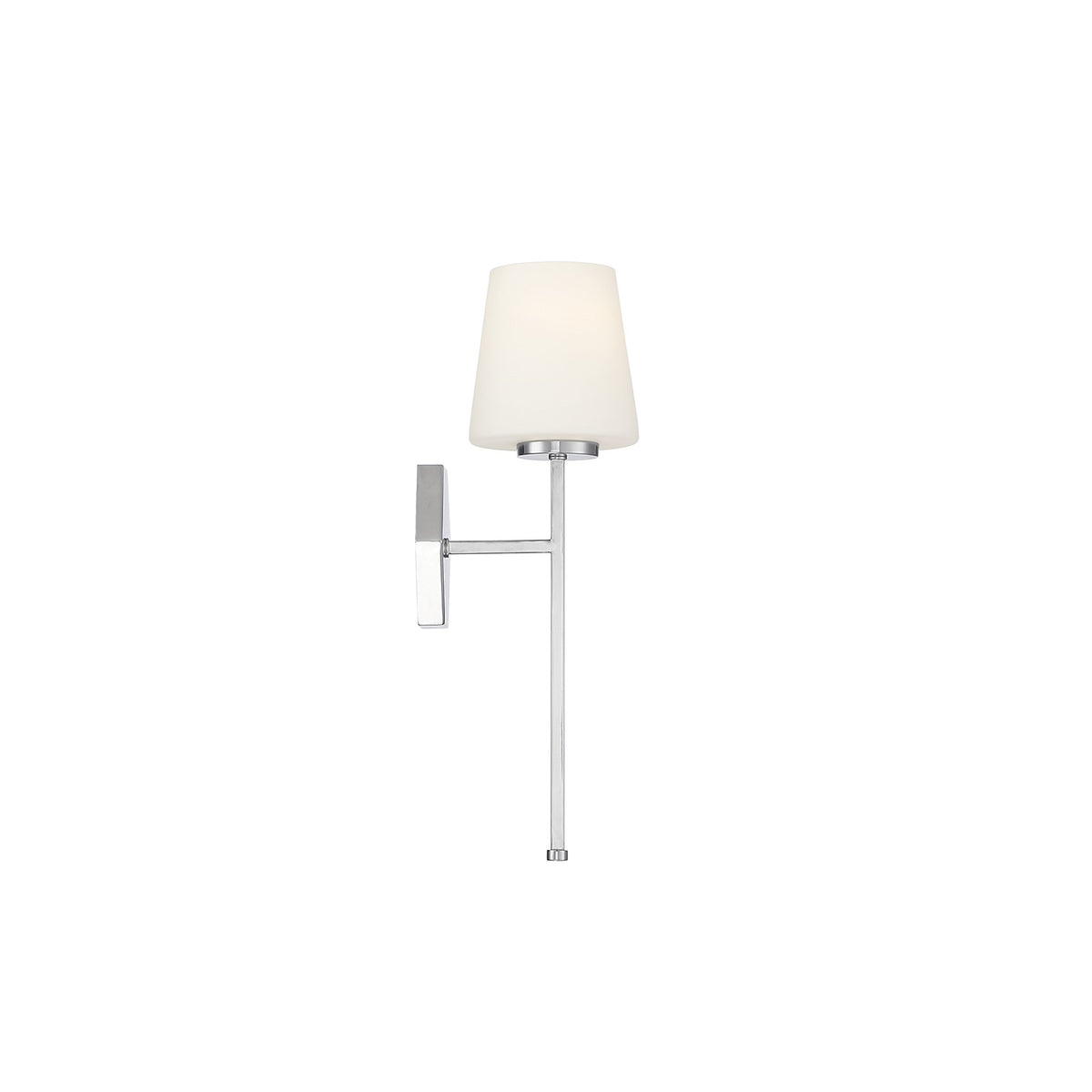 Savoy House Conover 17in 1-Light Wall Sconce | Modern Polished Nickel and White Opal Glass | Bedroom & Hallway | Model L9-2222-1-109