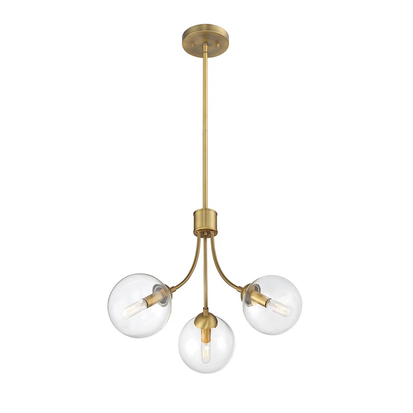 3-Light Chandelier, Matte Black