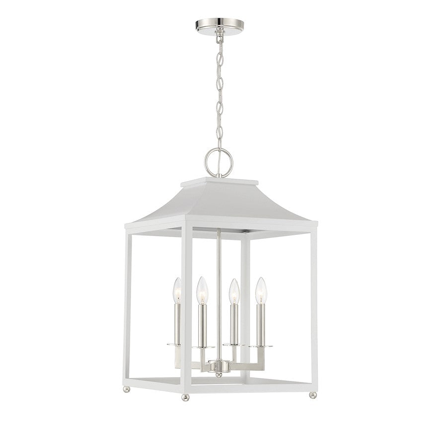 4 Light Pendant, White
