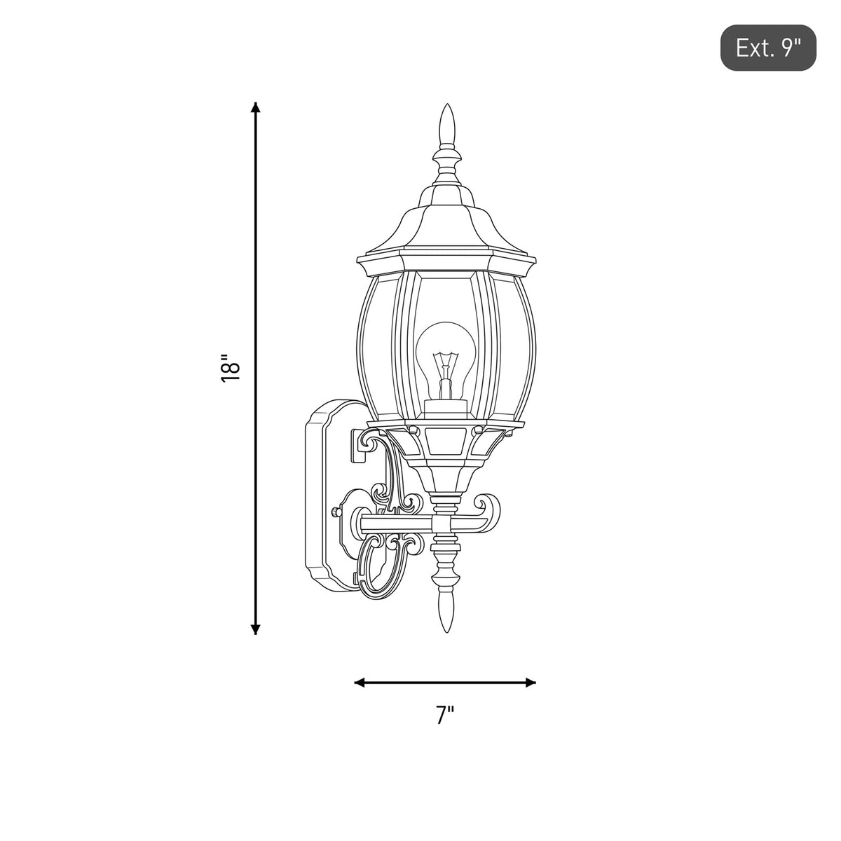1 Light 7" Outdoor Wall Lantern