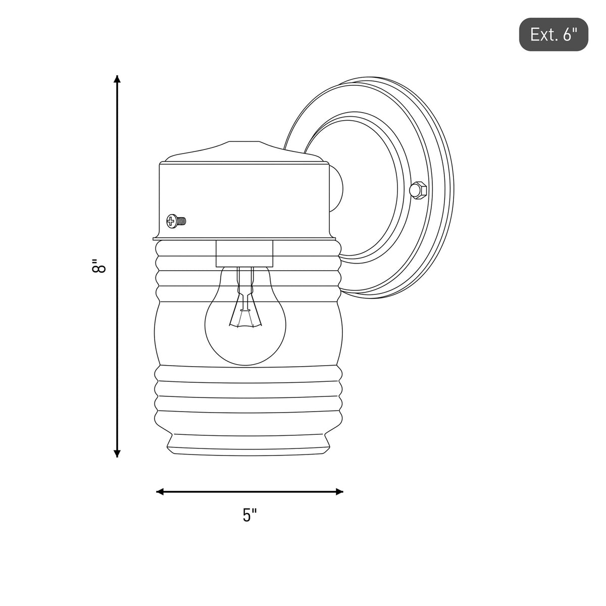 1 Light 8" Outdoor Wall Lantern