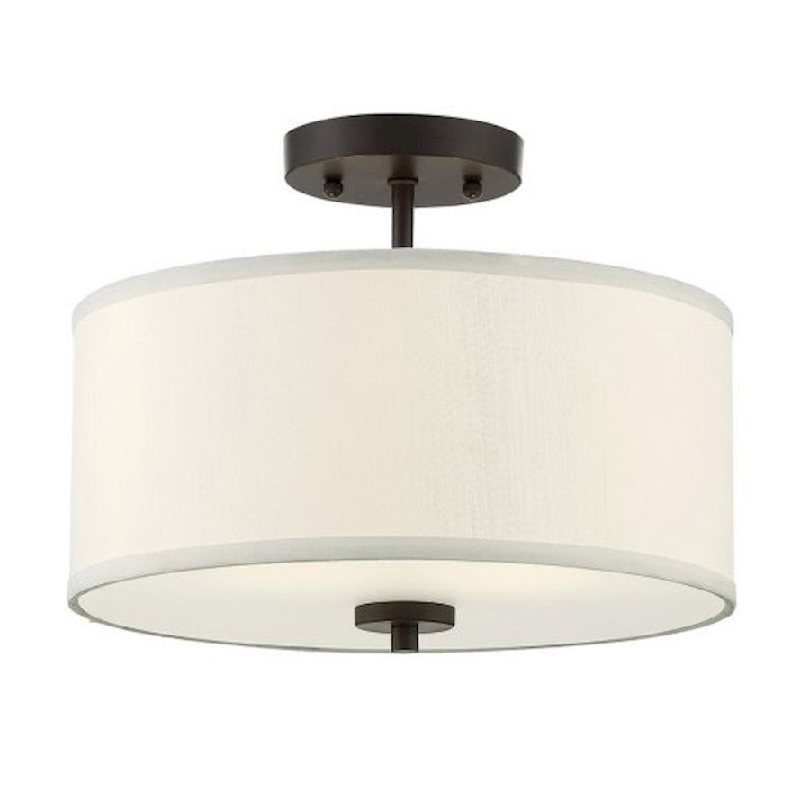 Meridian Traditional 2 Light Semi Flush Mount, Oil Rubbed Bronze