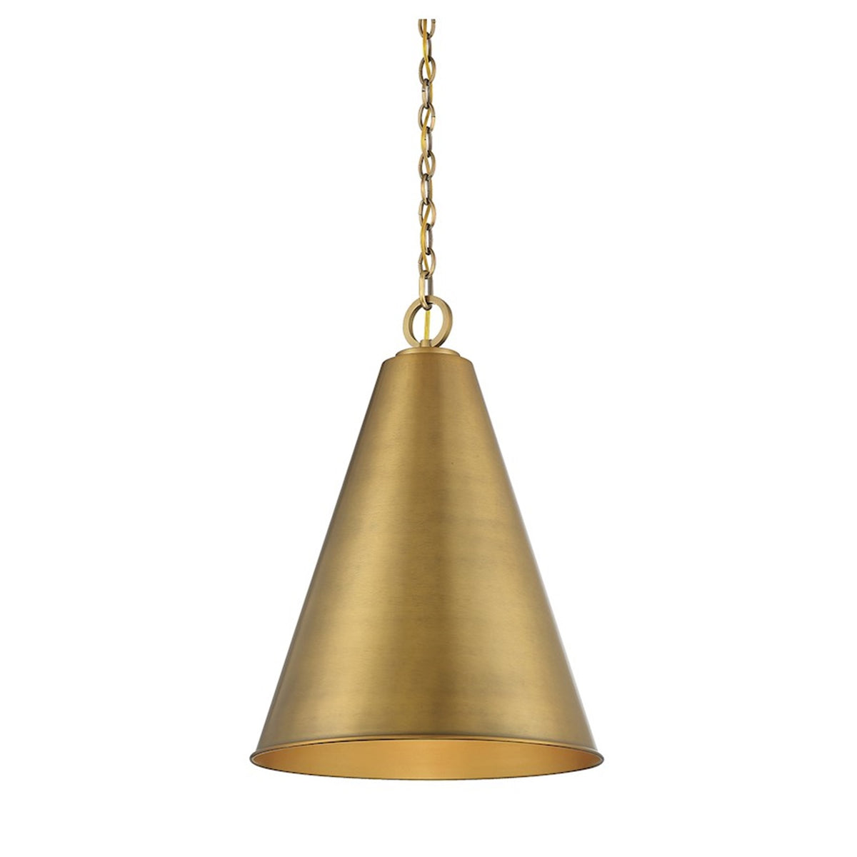 1 Light 28" Pendant, Natural Brass