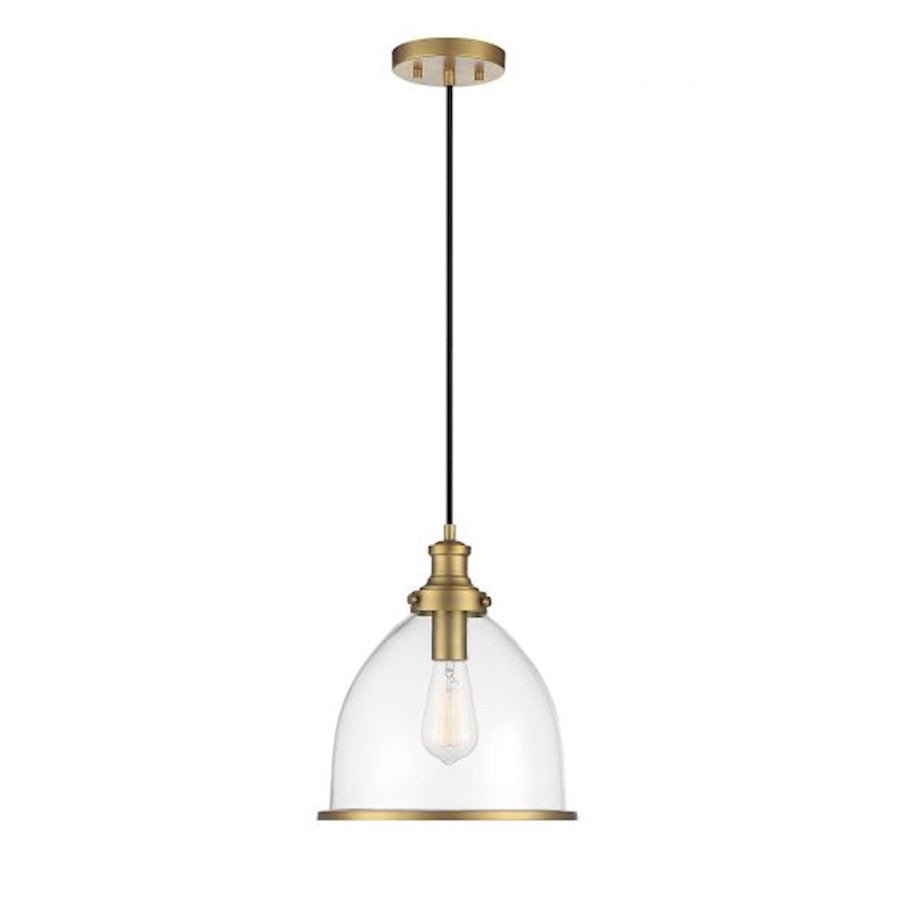 1 Light 11" Pendant, Natural Brass