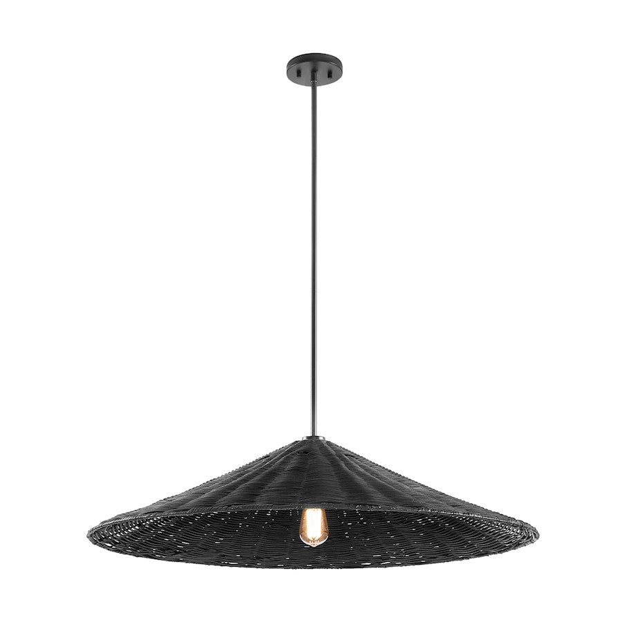 1 Light 35" Pendant, Matte Black