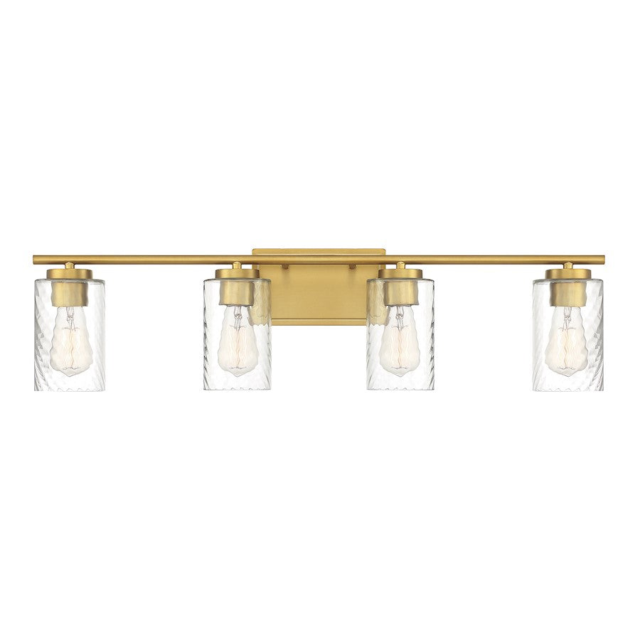 4-Light, 32" Bathroom Vanity Light, Matte Black
