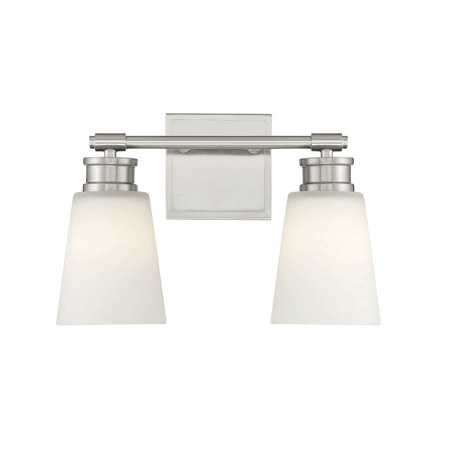 2-Light 14" Bathroom Vanity Light, Brushed Nickel
