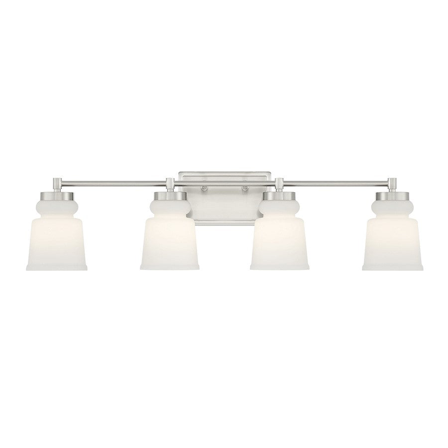 4-Light, 32" Bathroom Vanity Light, Brushed Nickel