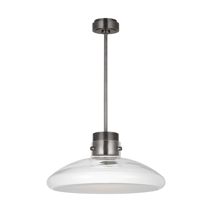 Visual Comfort Modern Morgan 1 Light 22" Pendant, Bronze/Clear
